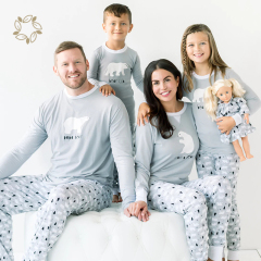Organic bamboo holidays matching family pajamas sustainable matching family pajamas eco friendly family pajamas