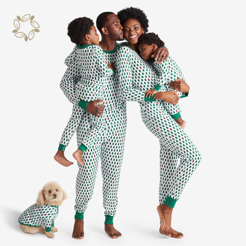 Sustainable matching holiday pajama set bamboo christmas matching family pajamas eco friendly matching family pajamas