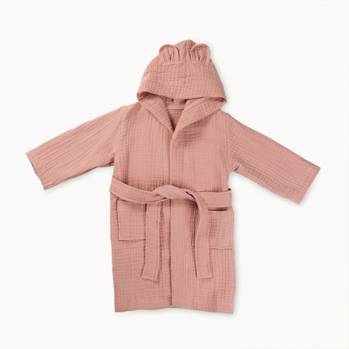 Muslin kids Hooded Poncho Organic Cotton robe kid Eco Friendly baby bathrobe Sustainable Children Bath Robe
