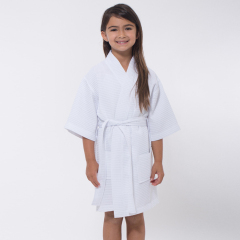 Waffle Kimono Kid's Robe Organic Cotton Cover-up for Kids Eco Friendly baby bathrobe Children Bath Robe