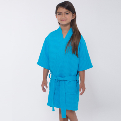 Organic kids Robe Organic Cotton Baby badponcho waffle Children Bath Robe Eco Friendly child bathrobe waffle kids robe