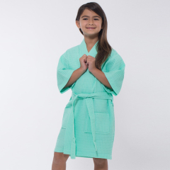 Organic kids Robe Organic Cotton Baby badponcho waffle Children Bath Robe Eco Friendly child bathrobe waffle kids robe
