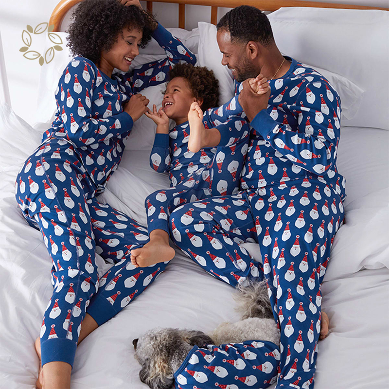 Eco friendly christmas matching family pajamas bamboo cotton holidays matching family pajamas sustainable matching family pajama