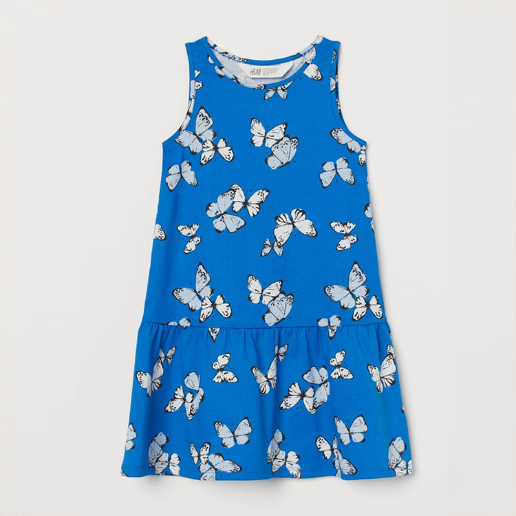 Children Print Organic Cotton Girls' Dress sleeveless baby summer dresses Organic Cotton Spring Dress
