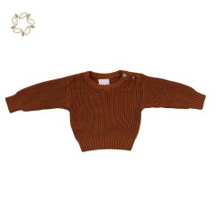 100% organic cotton rib knit baby sweater sustainable infant knit top long sleeve eco friendly baby sweater