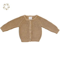 100% Organic cotton baby crdigan eco friendly ribbed knit baby cardigan sustainable baby sweater cardigan