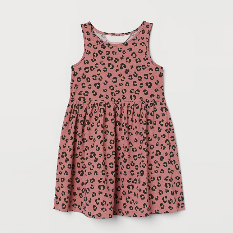 Organic Cotton Spring Dress Children Print Girls' tank Skirt summer little girl Dress sleeveless girl dresses