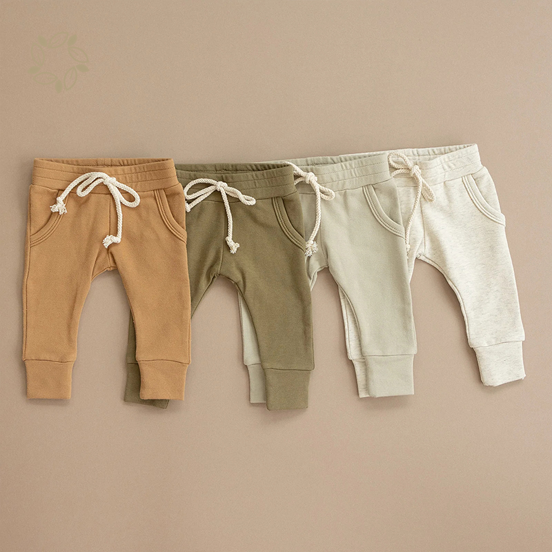 Organic bamboo cotton terry Joggers for baby sustainable french terry Joggers eco friendly baby pants baby harem pants