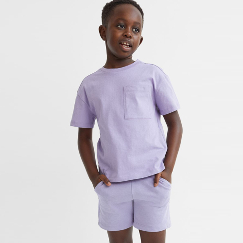 Eco-friendly Boys shorts sets organic cotton T-Shirt and Shorts Set for Kids Short Sleeve children top and shorts