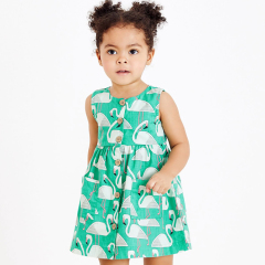 Muslin Cotton Sleeveless Dresses Children Print Organic Cotton Girls' Dress summer kids Spring Dress