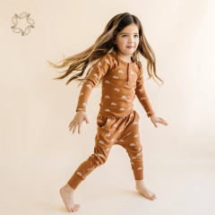 Organic Cotton interlock long sleeve tee for baby eco friendly baby henley t shirt sustainable toddler henley shirt