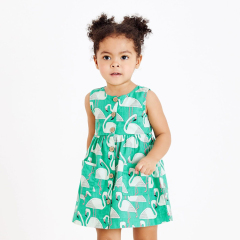 Muslin Cotton Sleeveless Dresses Children Print Organic Cotton Girls' Dress summer kids Spring Dress