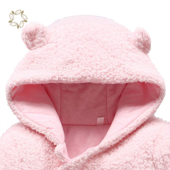 Sustainable lambs wool baby clothes romper eco friendly baby hoodie romper Organic Cotton Blend fleece baby winter clothes