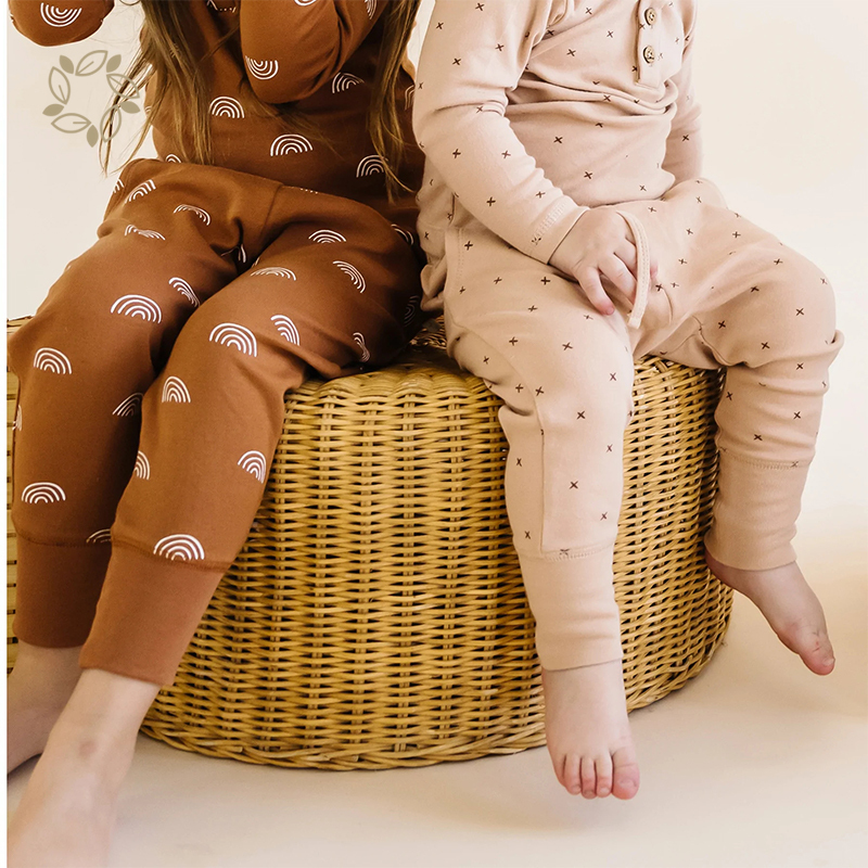 Organic cotton jogger pants for baby eco friendly interlock toddler joggers sustainable harem pants for baby