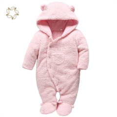 Sustainable lambs wool baby clothes romper eco friendly baby hoodie romper Organic Cotton Blend fleece baby winter clothes
