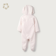 Newborn Toddler Baby Winter Fleece Jumpsuit Solid Cute Ear Hooded Romper baby winter romper eco friendly baby hoodie romper