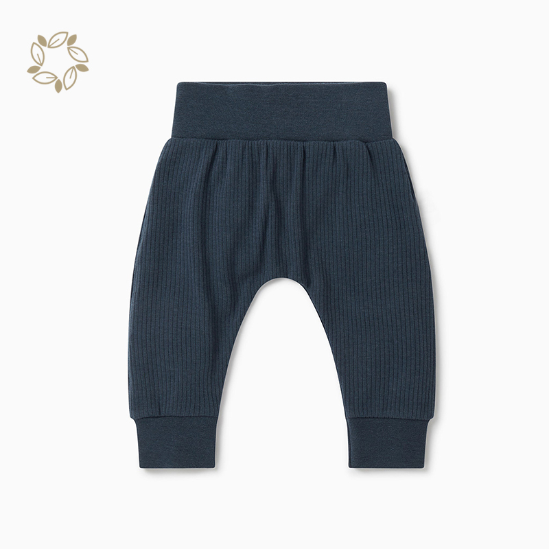 Organic cotton ribbed baby Harem pants sustainable ribbed baby broek eco friendly toddler sweatpants newborn pants