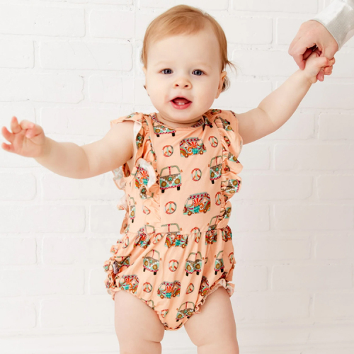 Sleeveless bubble jumpsuit summer baby romper Eco-friendly bamboo Infants onesie organic baby clothes