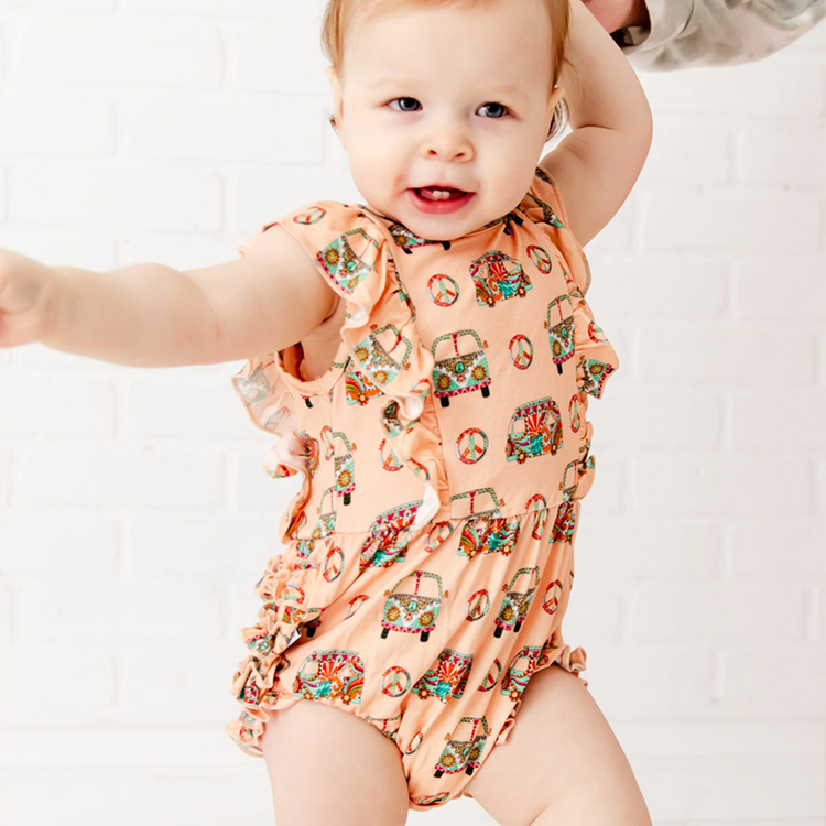 Sleeveless bubble jumpsuit summer baby romper Eco-friendly bamboo Infants onesie organic baby clothes