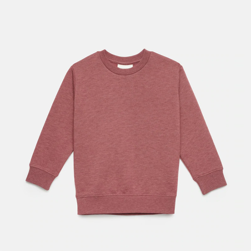 Baby crew neck sweatshirt solid color kids pullover long sleeve crew neck sweater with ribbed cuff