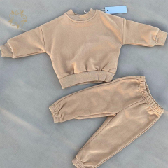 Organic cotton baby sweatshirt and jogger eco friendly baby clothing set sustainable toddler pullover and sweatpants