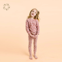 Organic cotton baby clothing set sustainable baby tee and harem pants eco friendly rainbows lounge set