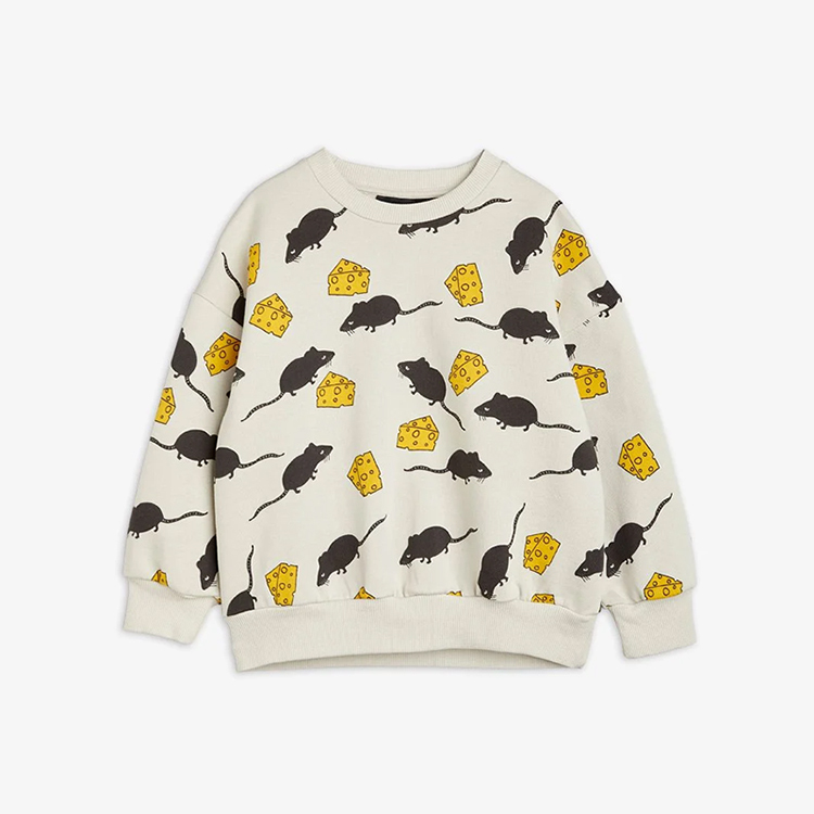GOTS cotton terry kids sweatshirt Organic cotton children crewneck sweatshirt Sustainable printed kids pullover