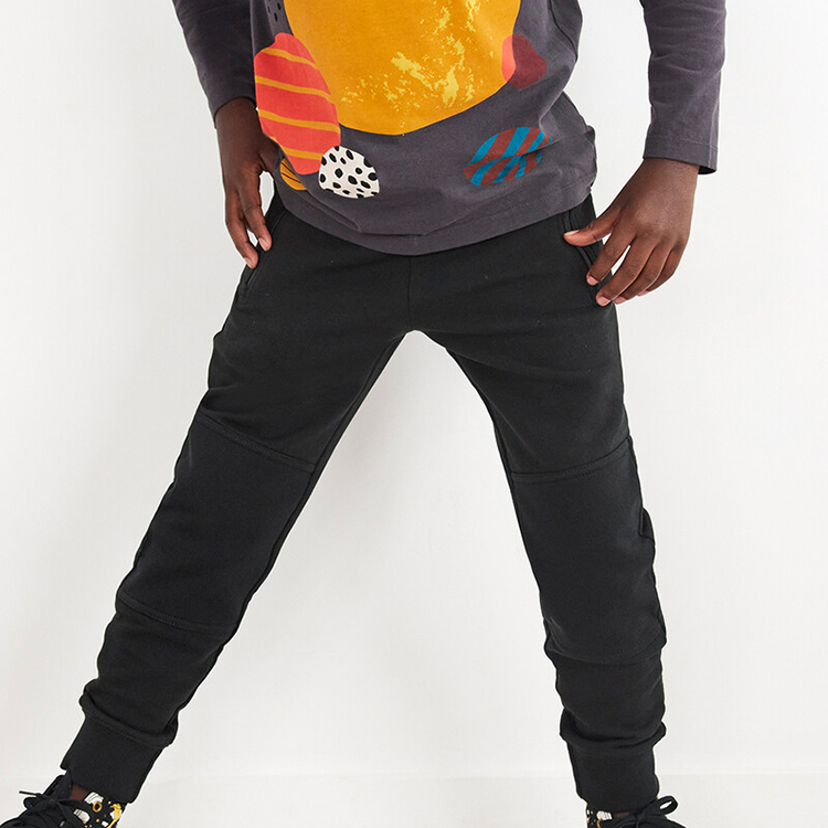 GOTS cotton terry kids Sweatpants Children Jogger pants with zip pockets baby boys' bottoms Kids Fleece sweat pants
