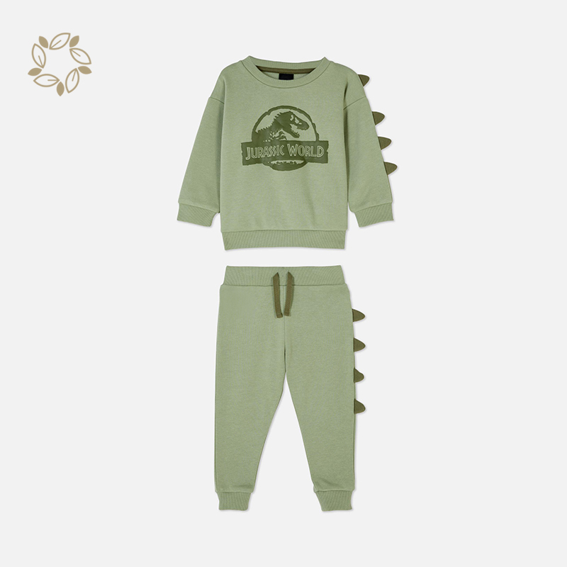 Sustainable baby clothing set bamboo cotton terry toddler sweatshirt set eco friendly baby sweatshirt and joggers set
