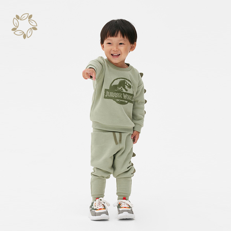 Sustainable baby clothing set bamboo cotton terry toddler sweatshirt set eco friendly baby sweatshirt and joggers set