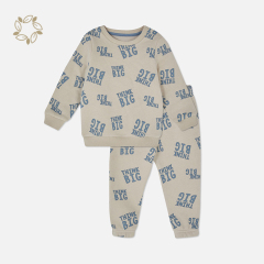 Sustainable baby clothing set bamboo cotton terry toddler sweatshirt set eco friendly baby sweatshirt and joggers set