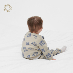 Sustainable baby clothing set bamboo cotton terry toddler sweatshirt set eco friendly baby sweatshirt and joggers set