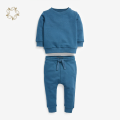 Organic cotton jersey sweatshirt and jogger set sustainable toddler pullover and sweatpants eco friendly boys clothing sets