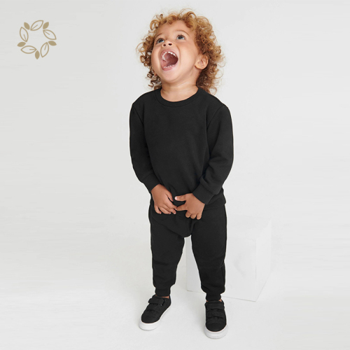 Organic cotton jersey sweatshirt and jogger set sustainable toddler pullover and sweatpants eco friendly boys clothing sets