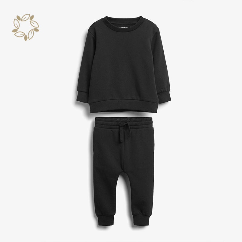 Organic cotton jersey sweatshirt and jogger set sustainable toddler pullover and sweatpants eco friendly boys clothing sets
