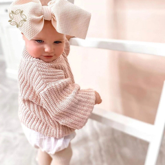Organic cotton baby solid color sweater eco friendly baby chunky knit sweater sustainable knitted baby jumper