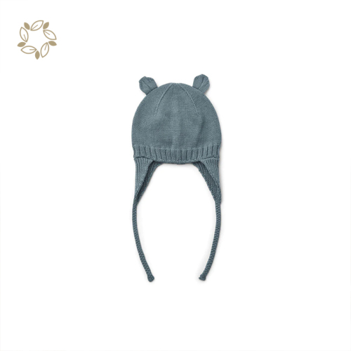 100% Organic cotton rib knit baby hats sustainable baby rib knit hats eco friendly knit beanies for newborn baby hat with string