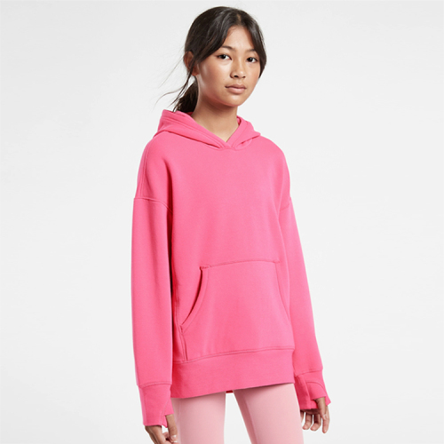 GOTS cotton terry Child hooded Sweatshirt Sustainable baby hoodie with pocket solid color Kids custom hoodies