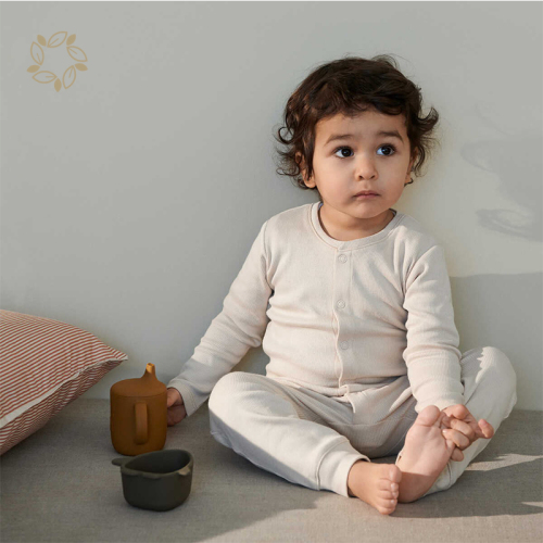 Organic cotton baby pyjamas jumpsuit eco friendly infant romper sustainable ribbed newborn romper baby clothing
