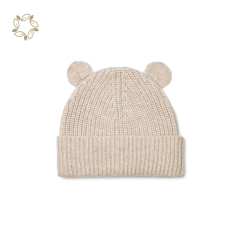 100% organic cotton rib knit baby hats eco friendly baby hat with string sustaiable children merino wool beanie with ears