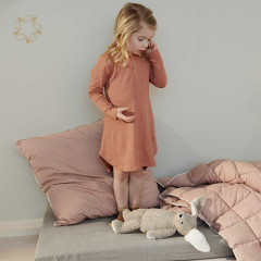 100% organic cotton kids girls night wear eco friendly jersey kids nightgown sustainable child sleep tee