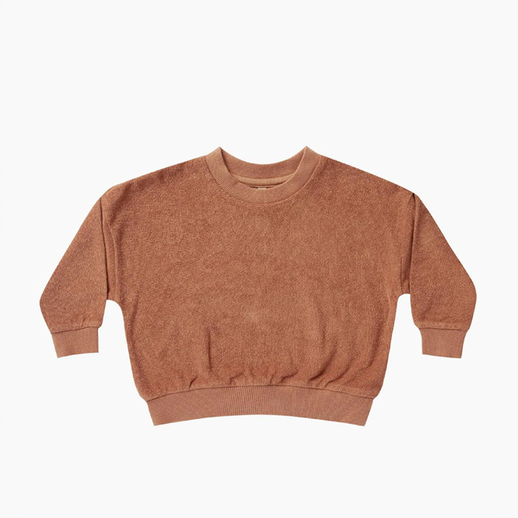 Baby girl sweatshirts baby crew neck sweatshirt towelling kid pullover Organic Cotton Baby Sweatshirt