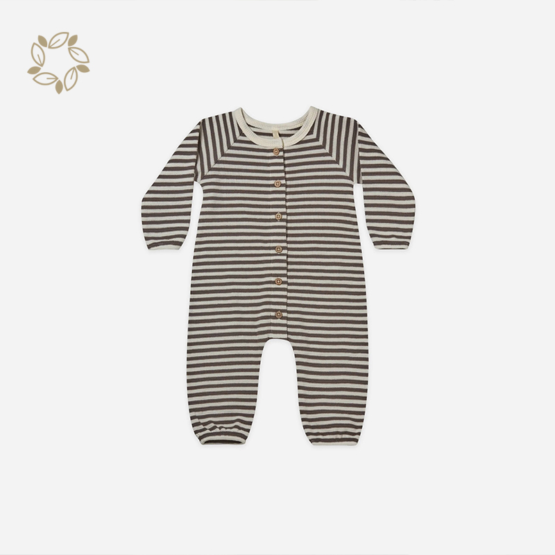 Bamboo cotton waffle sleepsuit for infants sustainable newborn waffle romper eco friendly baby waffle long sleeve jumpsuit