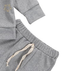 Autumn Winter Baby Girls Boys Clothes Sets Solid Long Sleeve Pullover Sweatshirt Tops Pants french terry toddler pullover