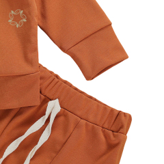 Autumn Winter Baby Girls Boys Clothes Sets Solid Long Sleeve Pullover Sweatshirt Tops Pants french terry toddler pullover