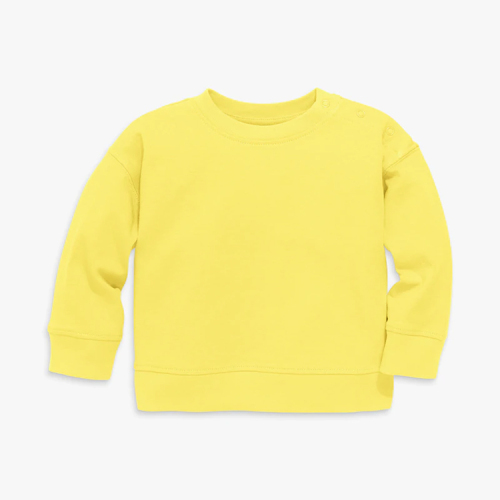 Sustainable kids pullover solid color children sweatshirt Organic cotton children crew neck baby girl sweatshirts