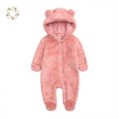 Newborn Baby Jumpsuit Hooded Fleece Rompers Long Sleeve Onesie Outwear Outfits fleece baby romper infant jumpsuit