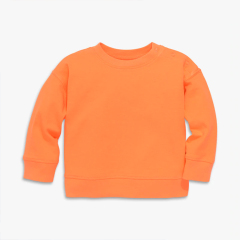 Sustainable kids pullover solid color children sweatshirt Organic cotton children crew neck baby girl sweatshirts