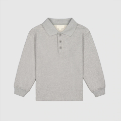 Organic baby Polo Shirt solid color children polo sweatshirt sustainable toddler tee organic cotton infant polo shirt