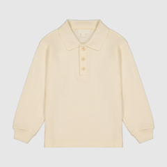 Organic baby Polo Shirt solid color children polo sweatshirt sustainable toddler tee organic cotton infant polo shirt